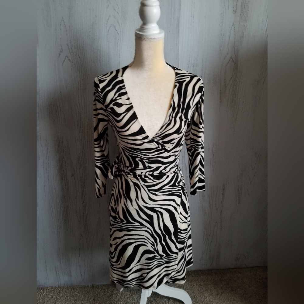 Zebra print wrap dress